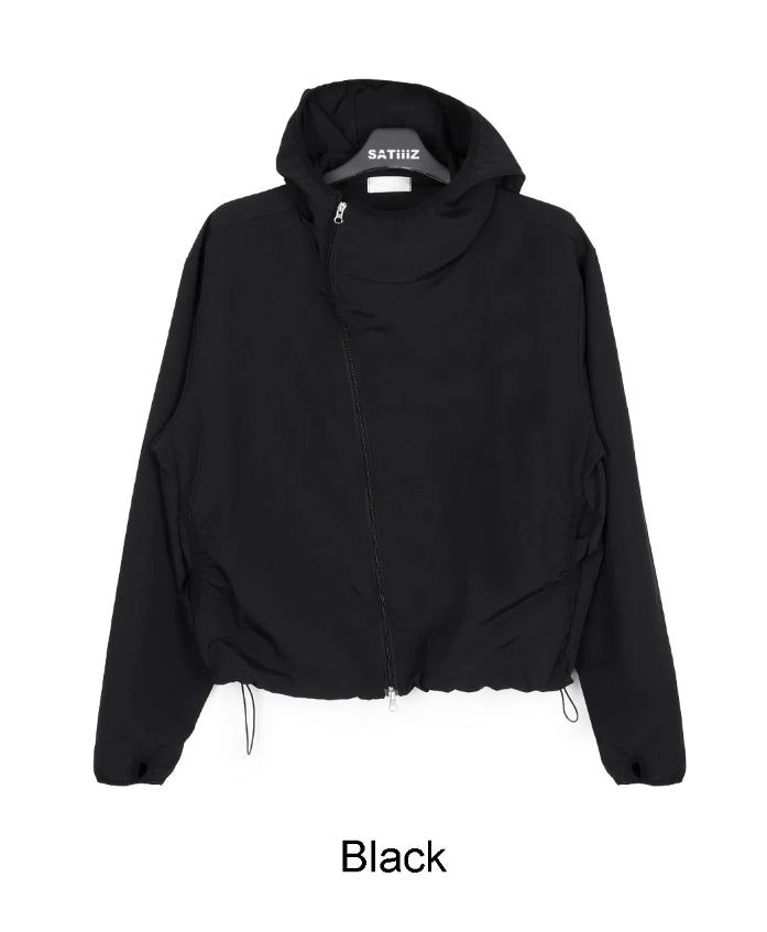 Rippen diagonal zipper windbreaker