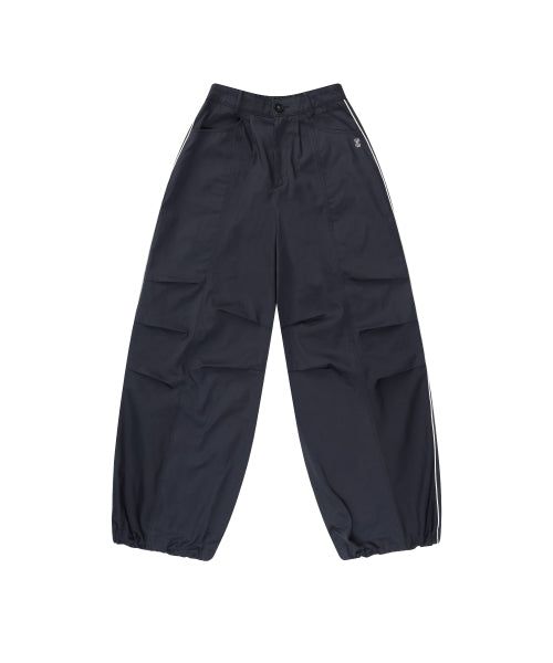 Piping Pin-Tuck Pants (Dark Gary)