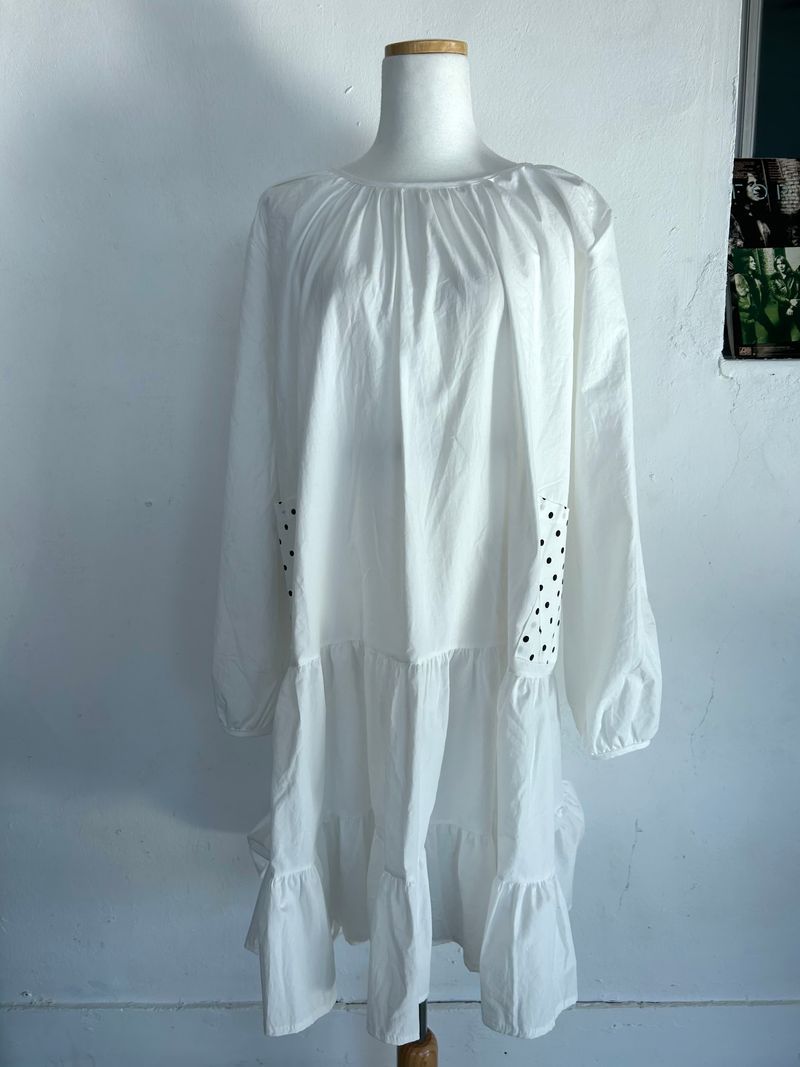 (2color) dot frill dress