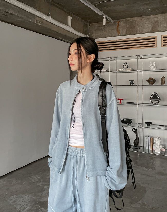 Buel Pigment Snap Semi Crop Zip-Up