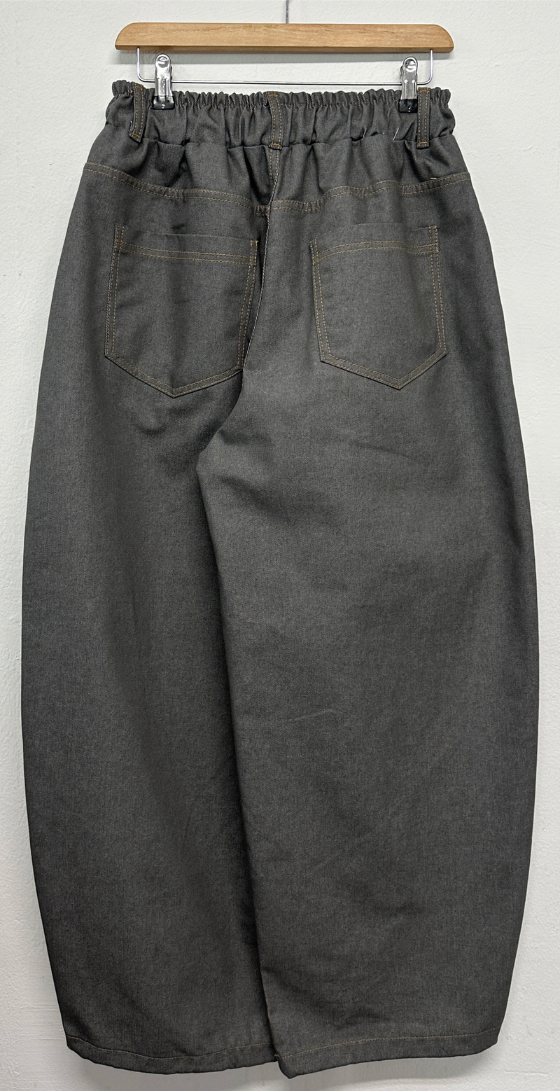 FORMAL CAVE FRONT PLEAT DENIM STRING BALLOON PANTS 💙🩶🖤 - 3 COLORS