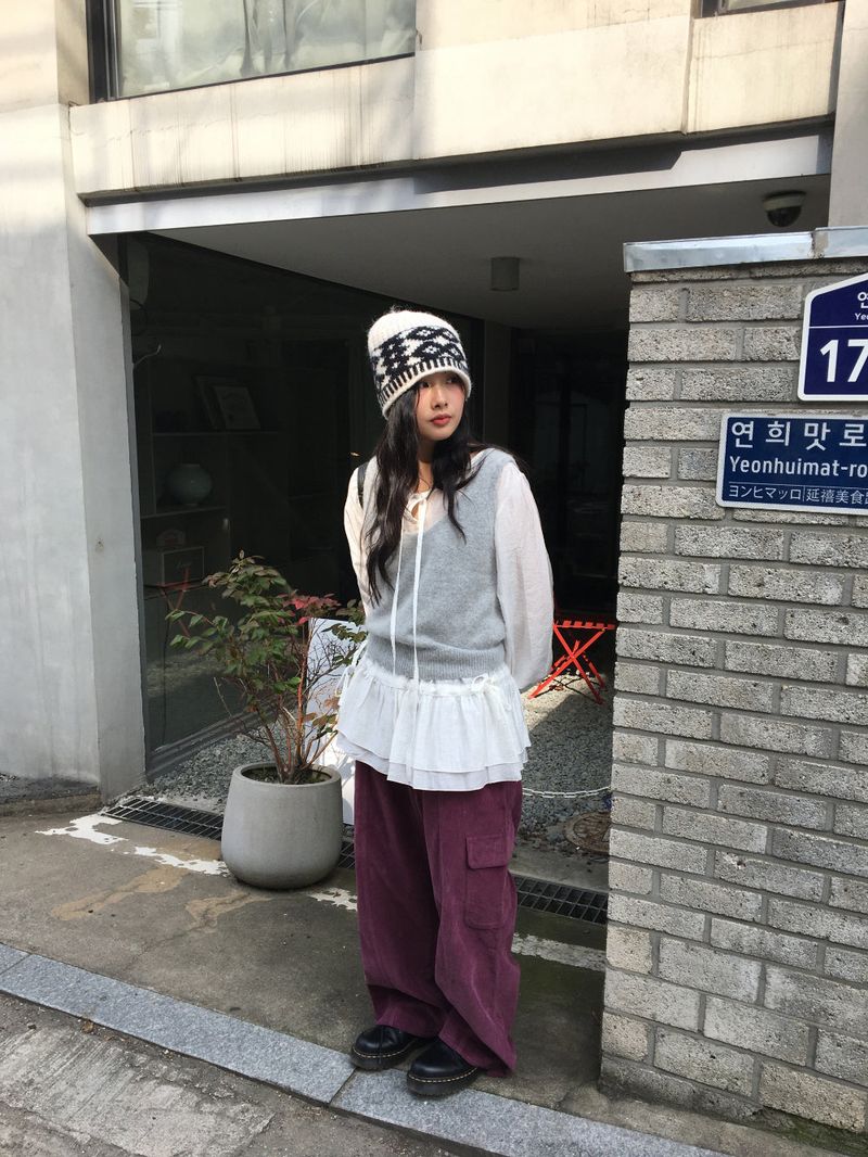 Corduroy Pintuck Cargo Pants (3color)
