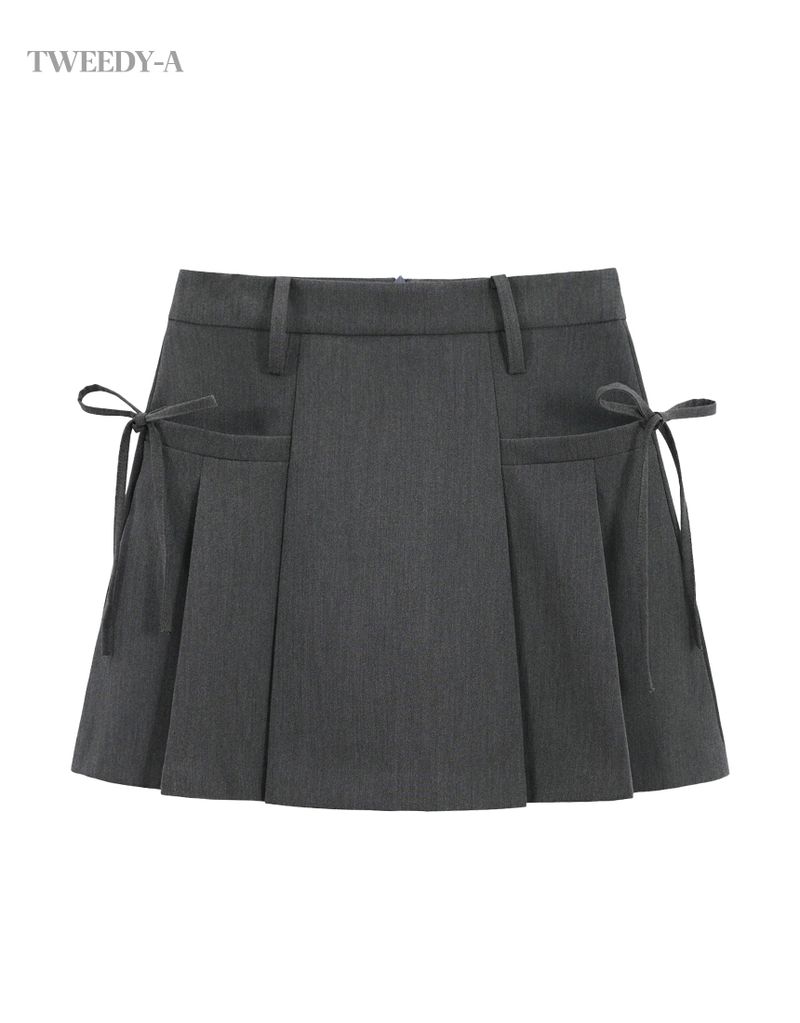 Ribbon Pleats Skirt 2 Colors