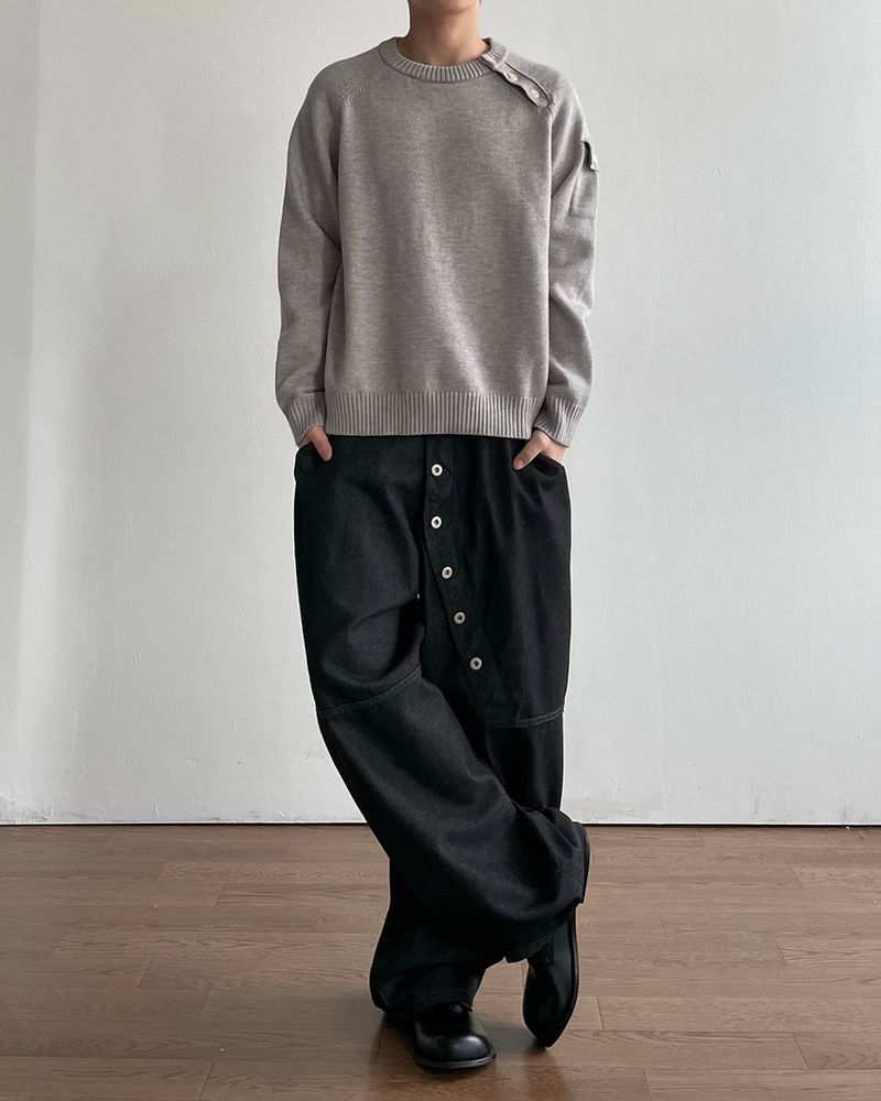 Bis Diagonal Button Knit