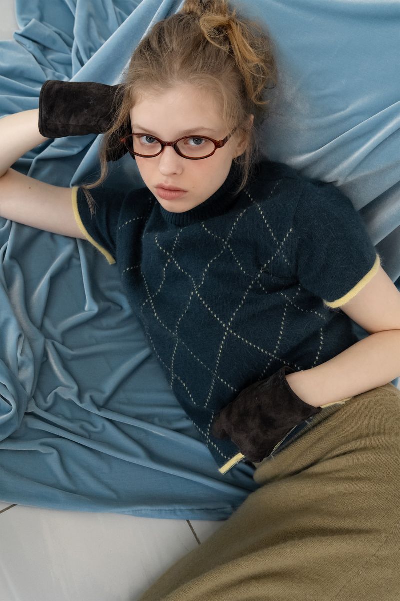 Raccoon knit skirt_olive