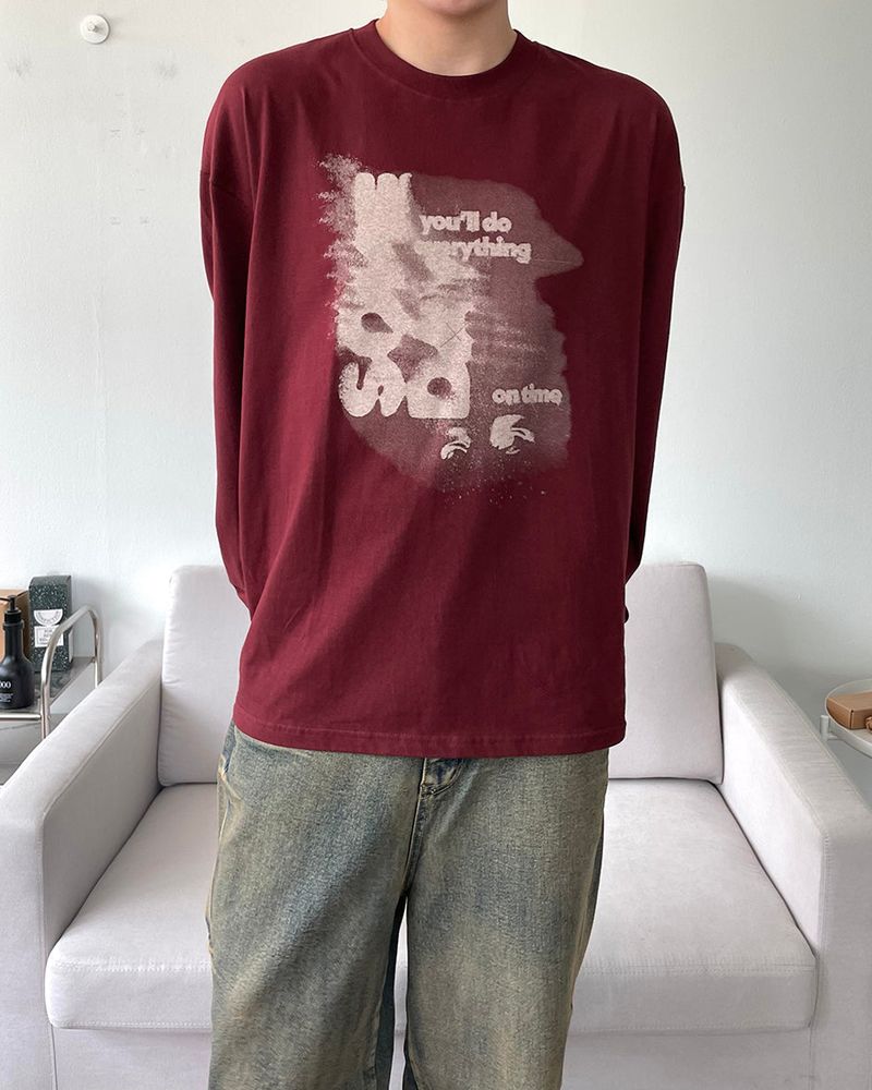 Shadow printed long-sleeved shirt