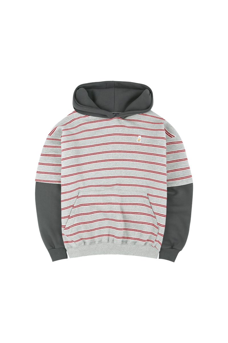 Stripe layered overfit hoodie