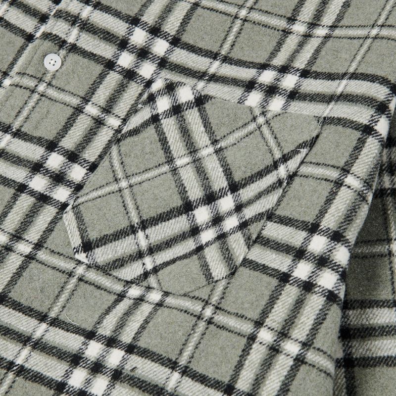 Loose wool check shirts Gray