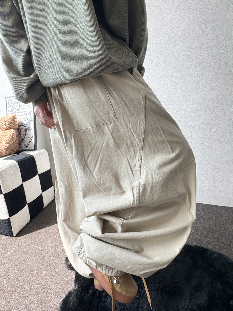 Hita Balloon Curve Cotton Long Pants 3 Color 