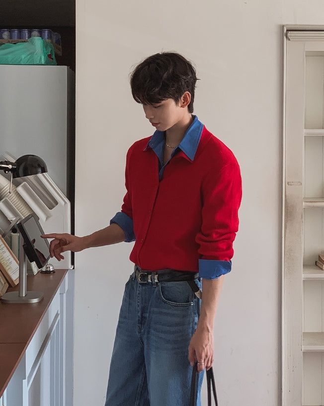 Carnel Mild Collar Knit Cardigan