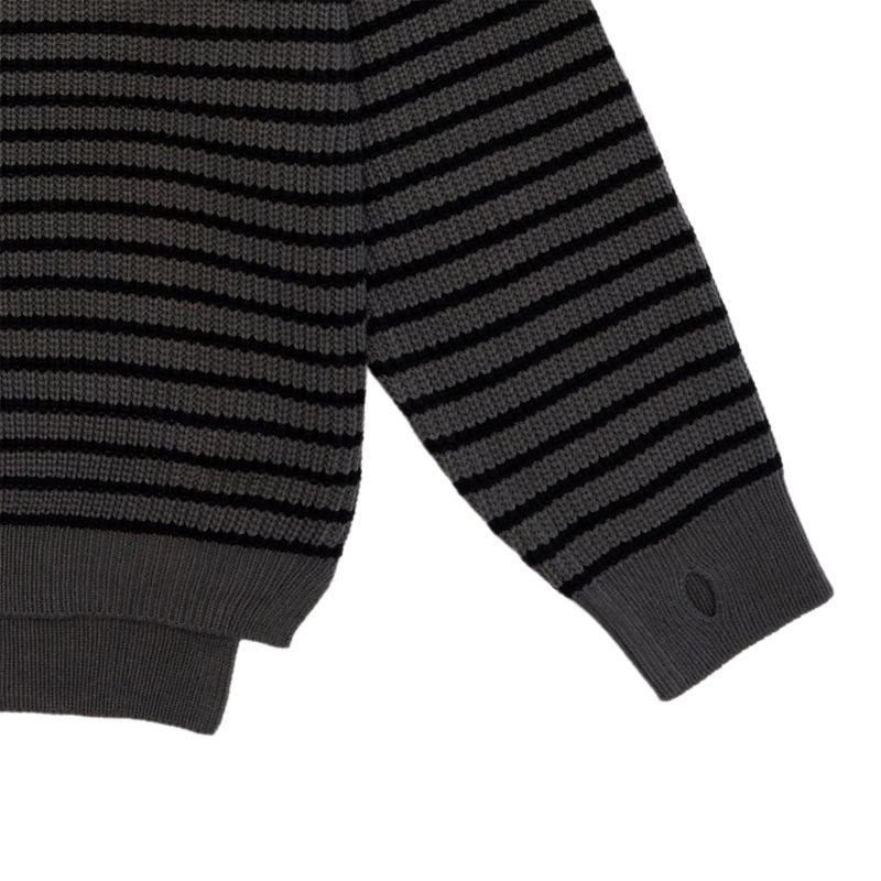 MEI STRIPE HAND-WARMER KNIT ZIP-UP UNISEX (2Color)