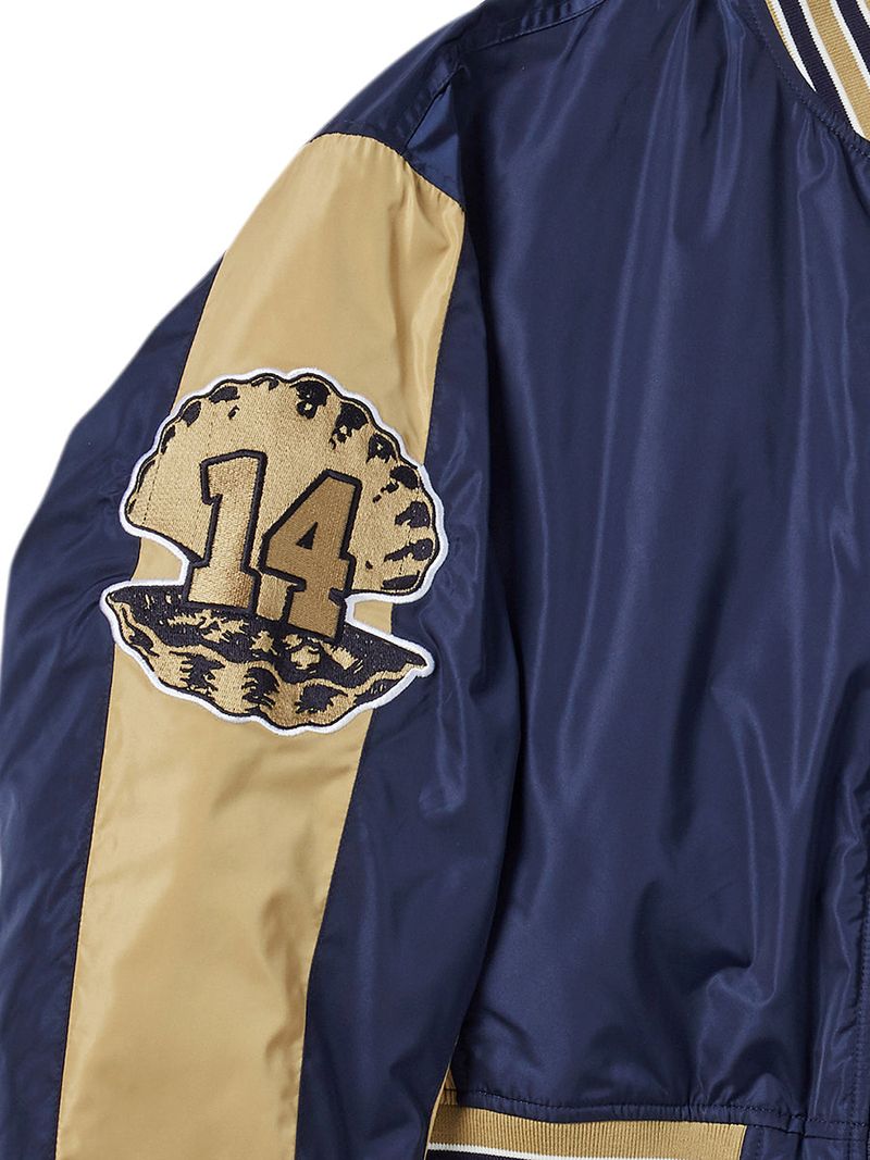 OVIS COLOR BLOCK BOMBER JACKET (NAVY)