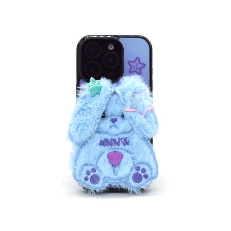 SUN CASE SHY RABBIT LIGHT BLUE (GLOSSY BLACK)