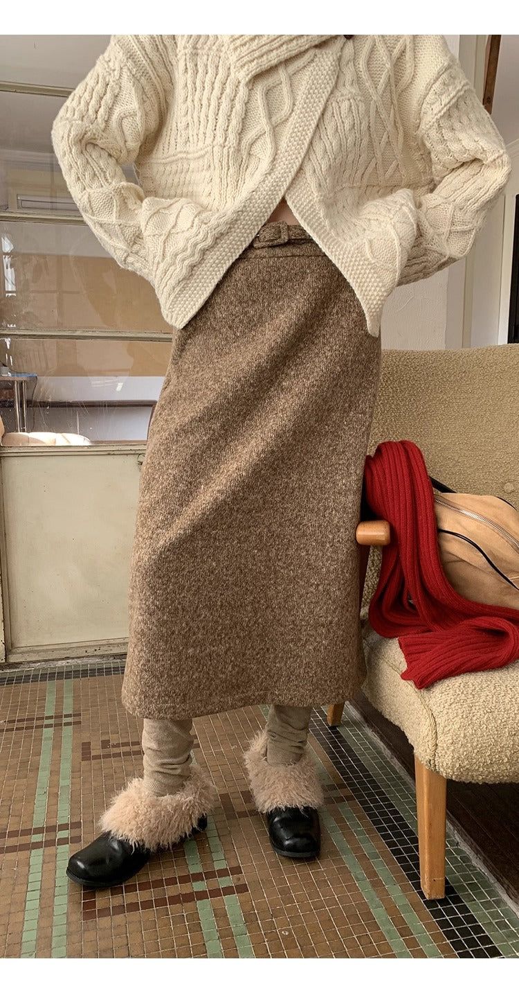 Wool Flow Warm Knit Cardigan