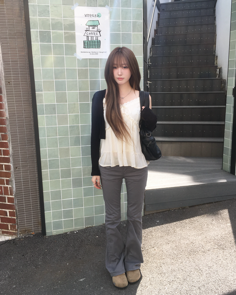 Shirring banding sapn boots cut pants