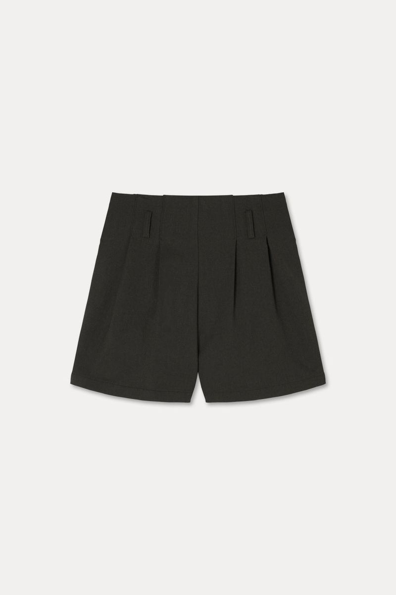 Twill Fintuck Shorts_Brown