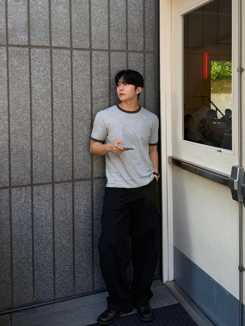 Regular washed ringer short-sleeve t-Shirt