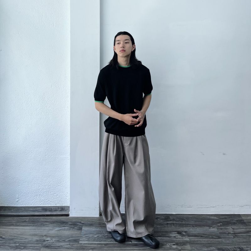 Tonal Trim Knit Top
