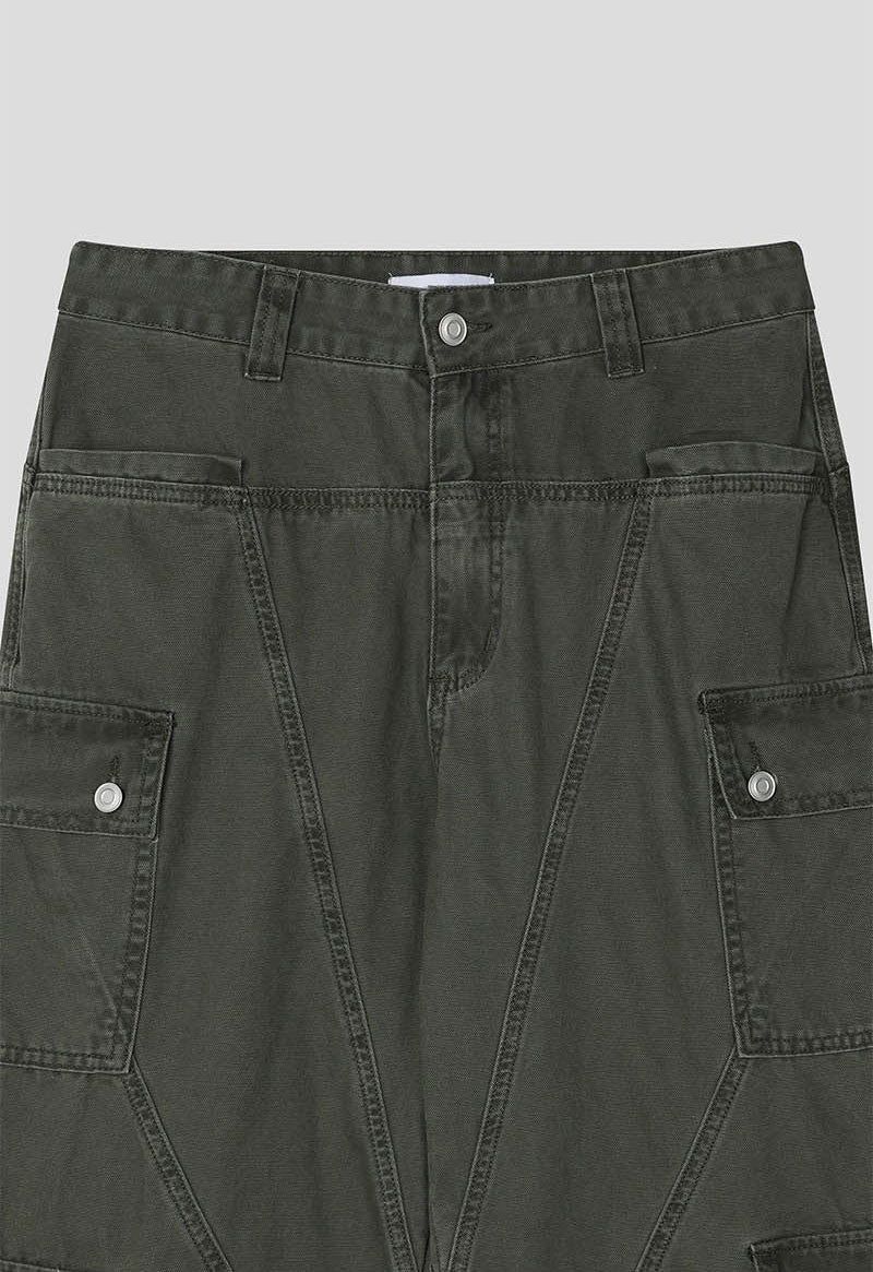 Wide flare cargo pants(2color)