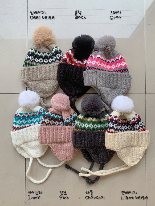 Panyu Snowflake Drop Knit Nordic Beanie