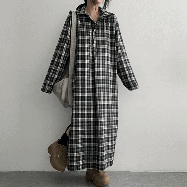 hijjoo（ハイチュー）の「[High quality!] リトムシンチェックロングドレス (2 colors)（ワンピース/ドレス）」