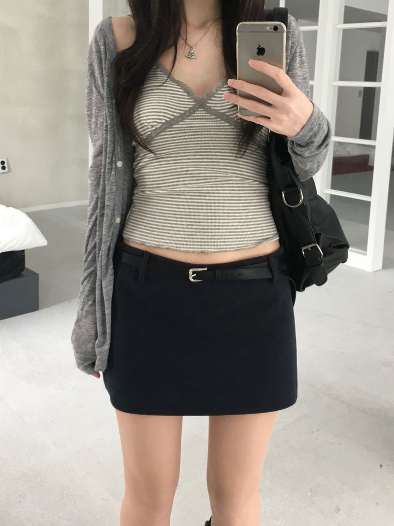 Vine Low-rise Mini Skirt (4 colors)