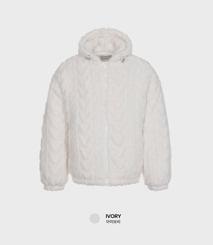 Nechis Cable Mink Fur Overfit Hooded Padding