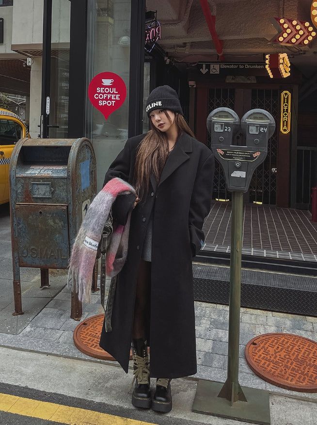 [wool60%] Winter betil single wool coat