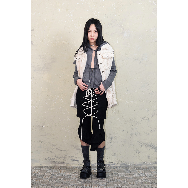 SLEEVE-OFF TWEED JACKET