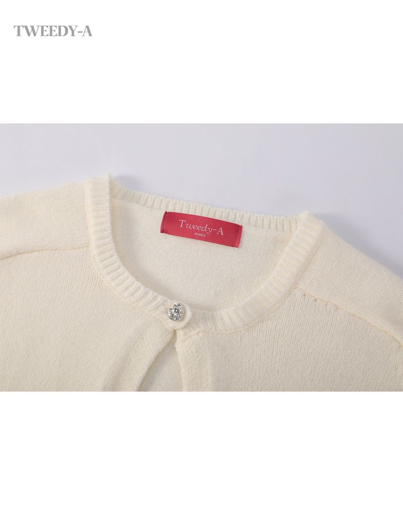 Catherine Hart one-button knit cardigan ivory