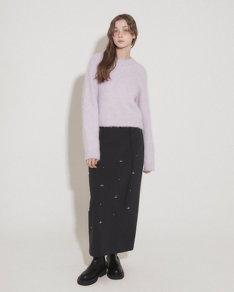 WOOL BRUSHED SWEATER [VIOLET]
