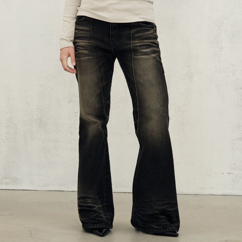 MIDNIGHT MOVE（ミッドナイトムーブ）の「line boots cut (black)（Pants）」