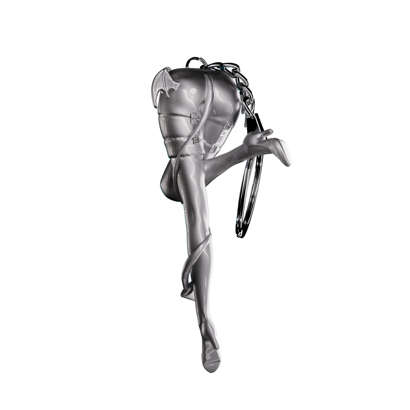 Devil Leg Keychain - Silver