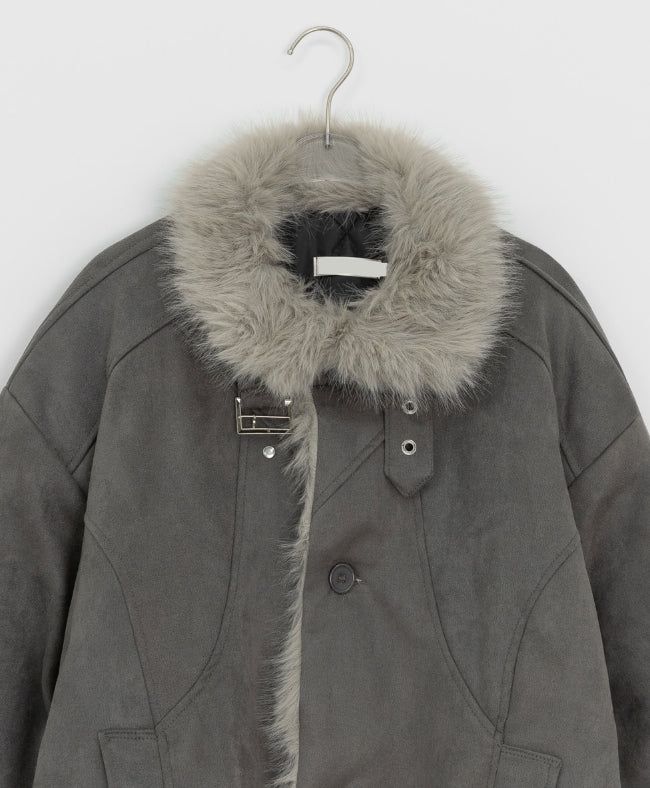 Camme Quilting High Neck Fur Mustang Jacket