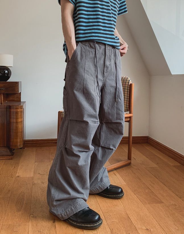 Draw Wash Parachute Wide Pants