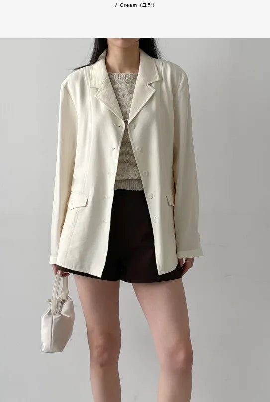 Polka Rayon Loose Fit Jacket
