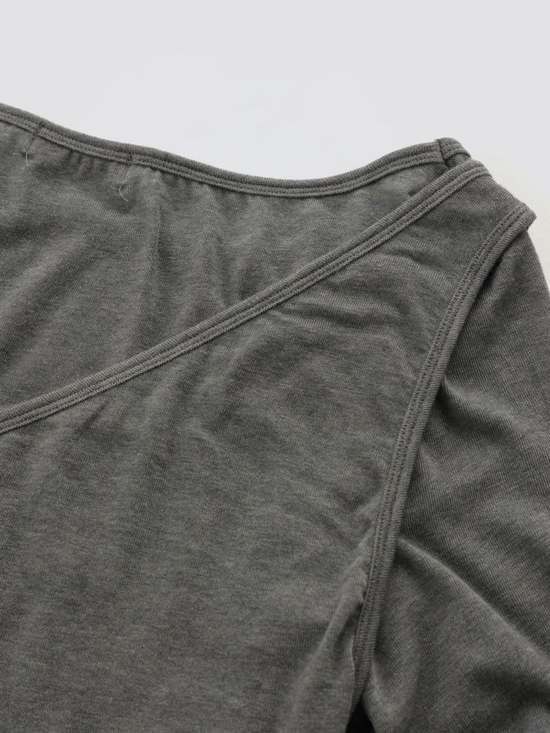 Shirring Layered Tee_Grey