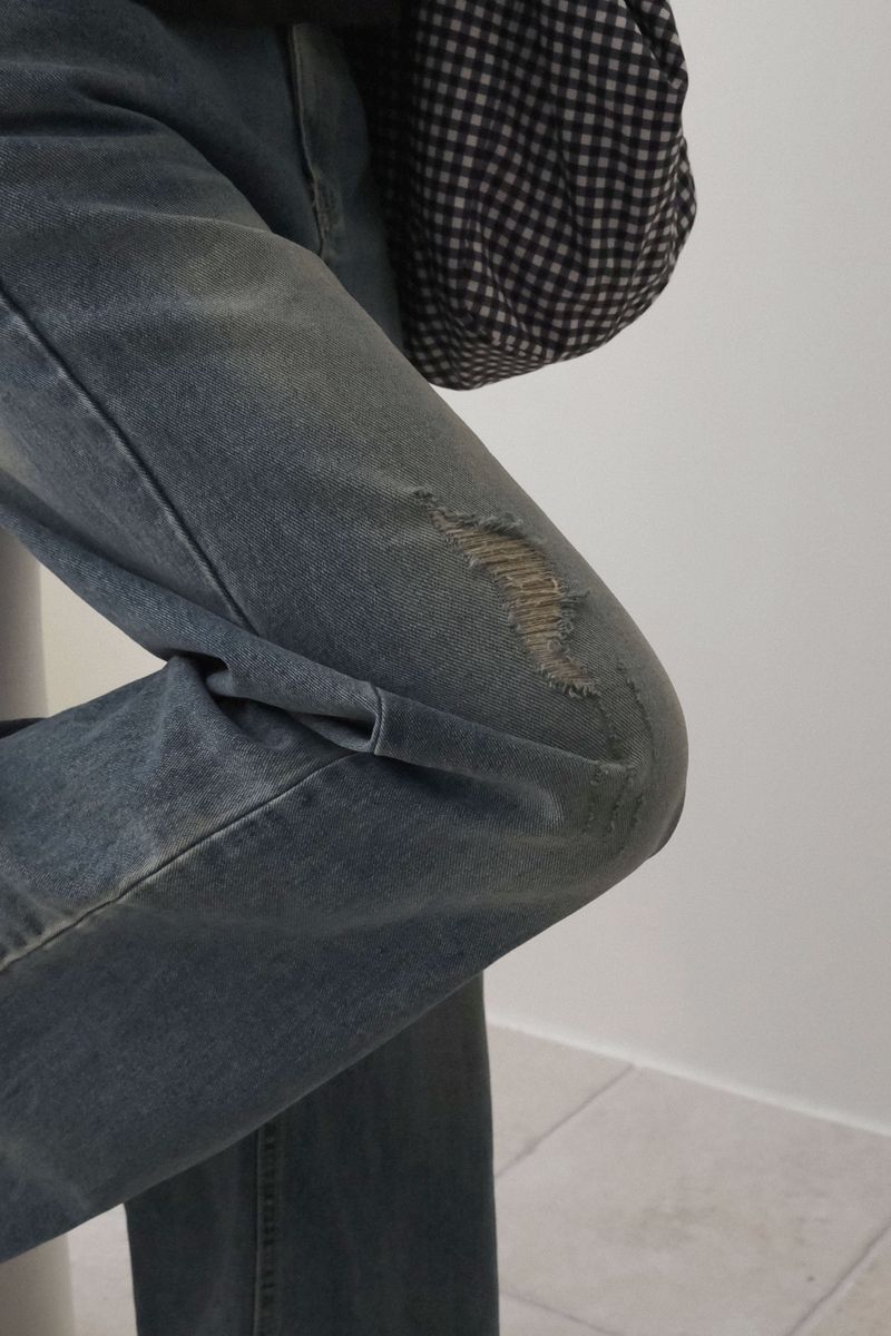 [MADE] Roxy, damaged semi-flared denim pants