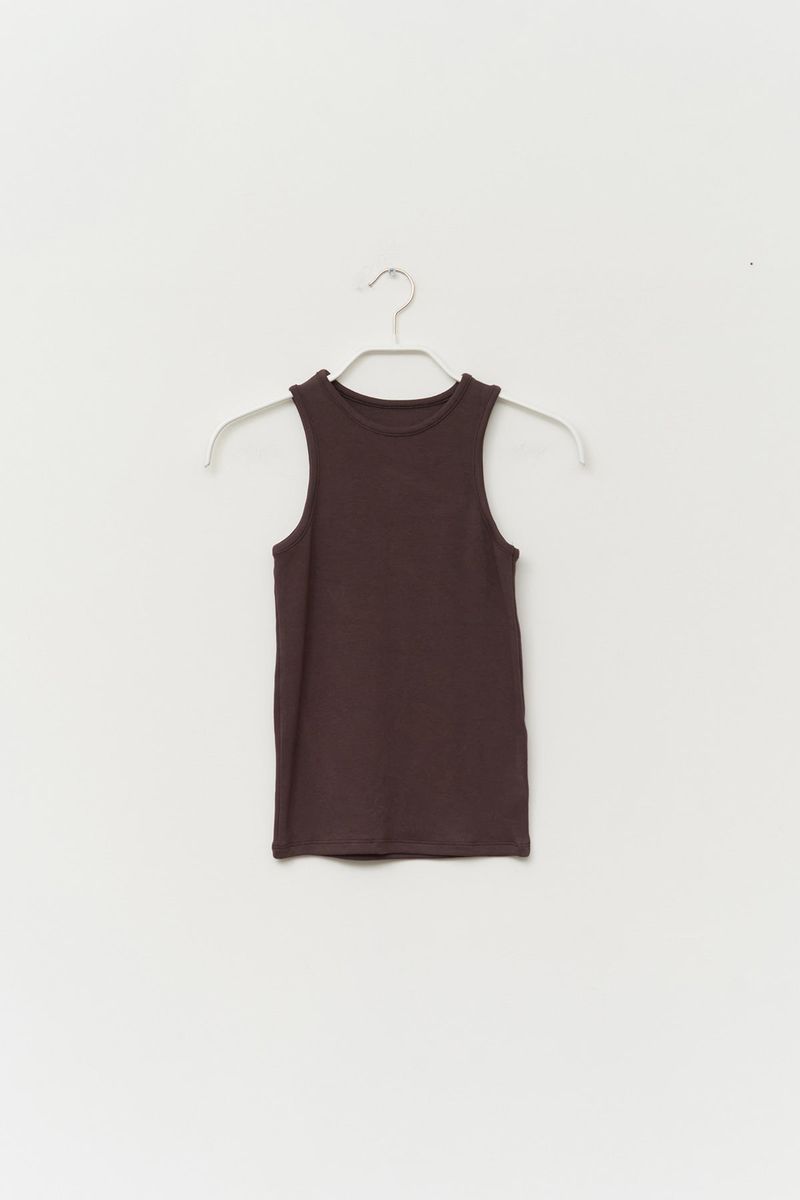 (W) Bean Ribbed Sleeveless