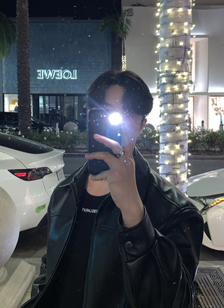 [ In-house ] Deep Black Premium Western Leather Blouson