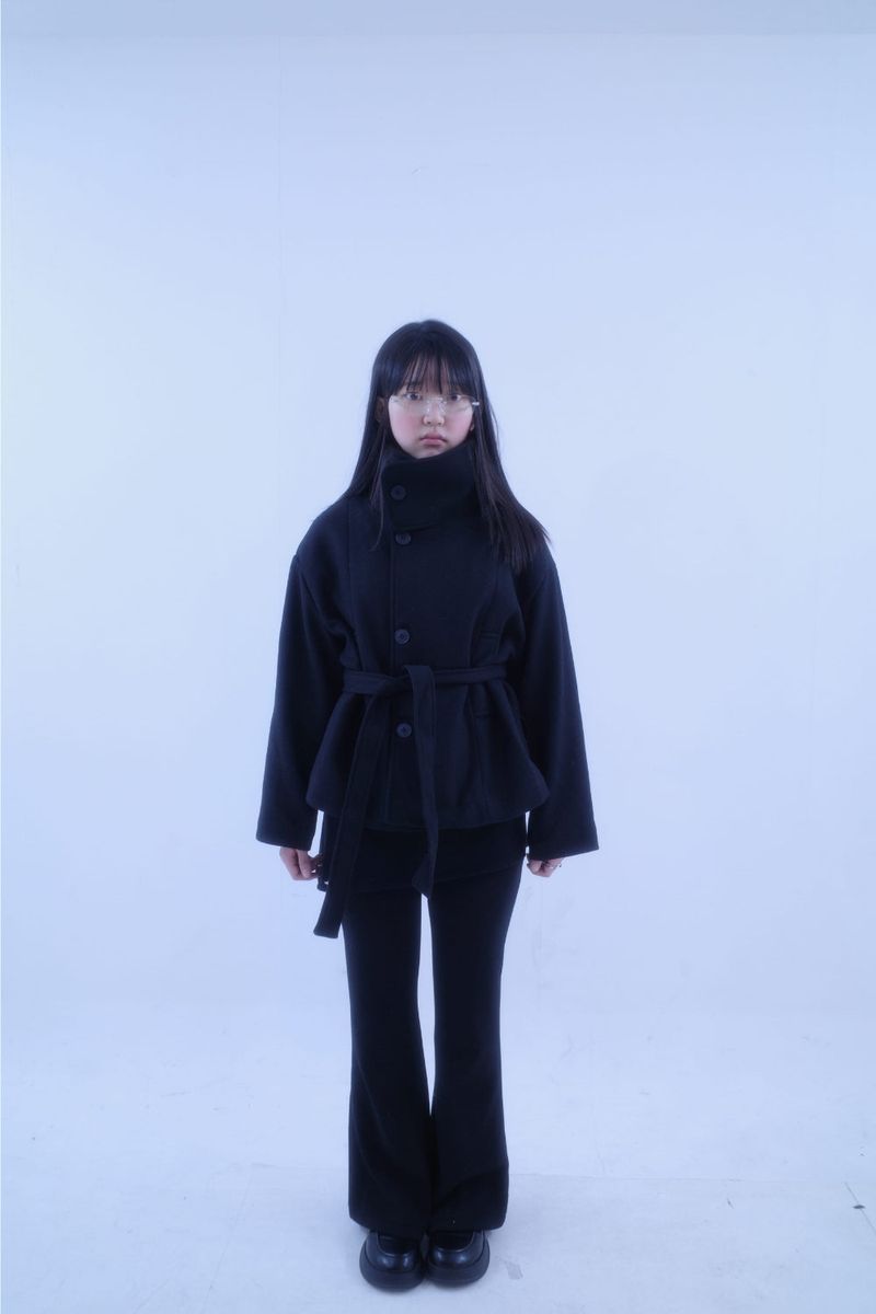 Yuni high neck wool short coat