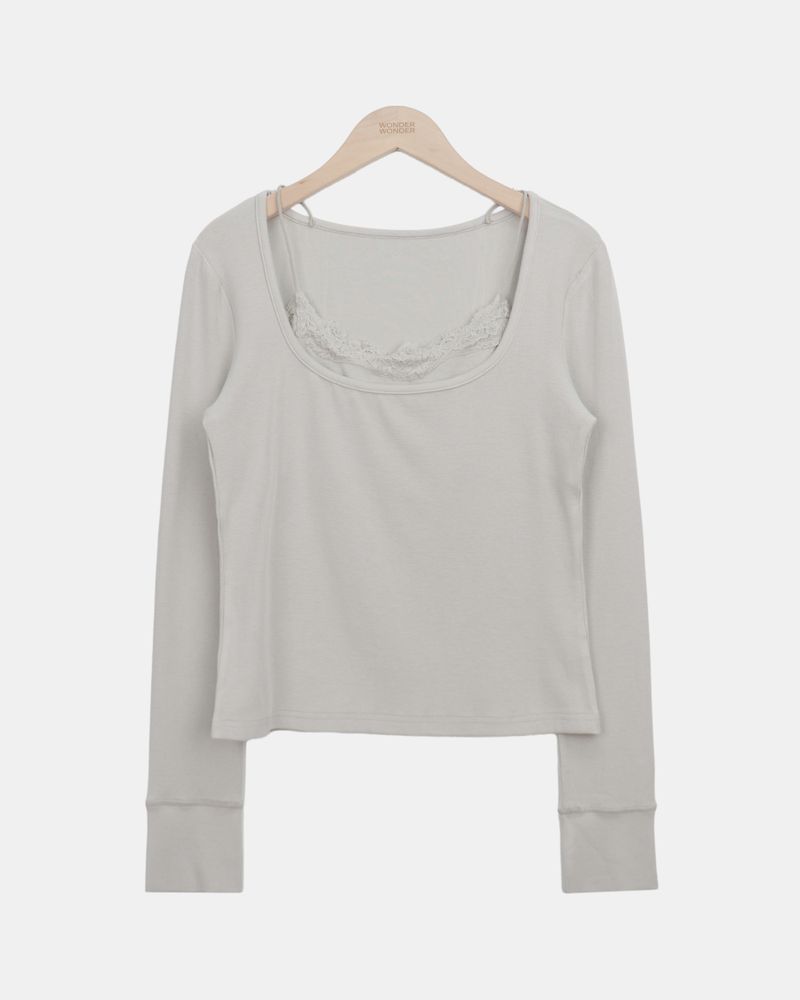 Mapin U-Neck Layered Long-Sleeve T-Shirt