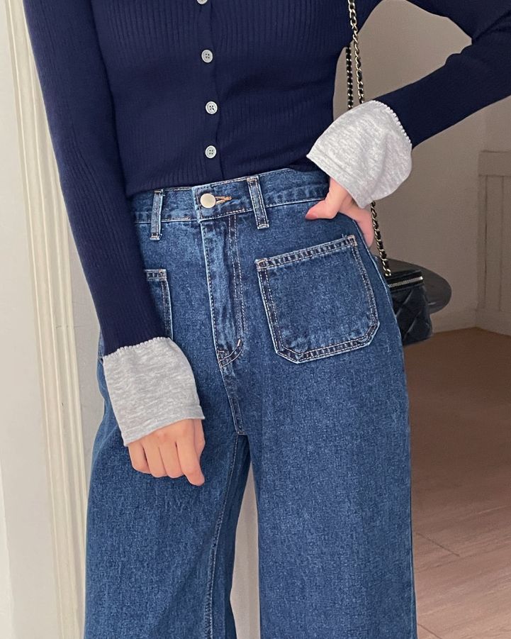 Core Layered Collar Ribbed Knit Cardigan
