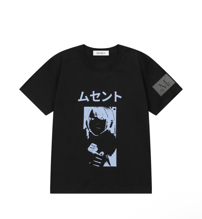 MUCENT（ムセント）の「ユラキジャパニーズレタリングハーフT(2COLOR)（トップス）」