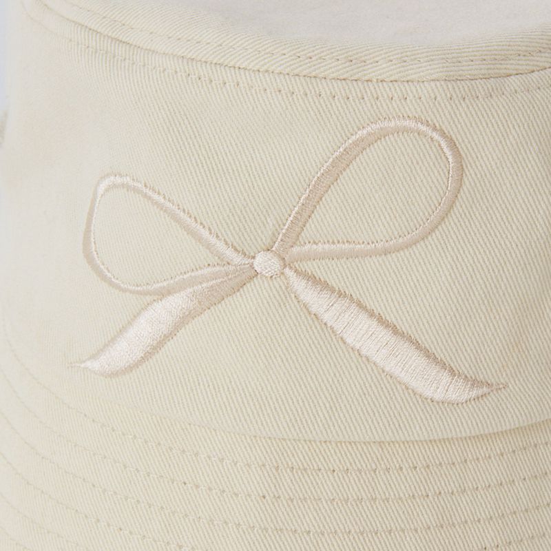 Cream Ribbon Cotton Hat