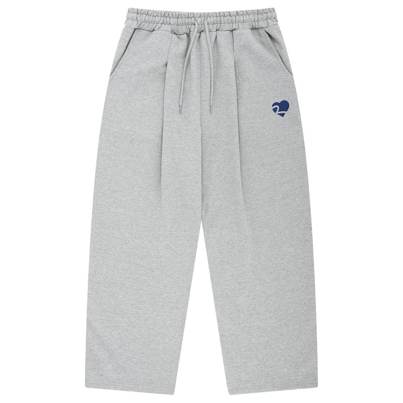 MVR HEART LOGO WIDE SWEAT PANTS GRAY