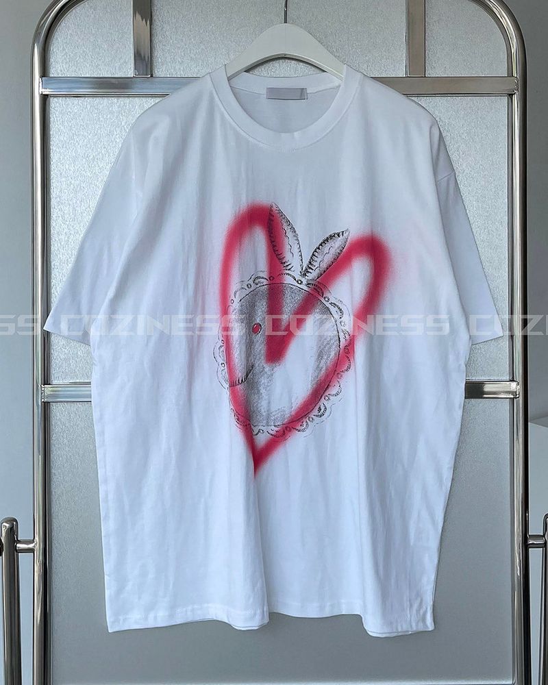 SO Heart Rabbit Printed Short-Sleeved (4 colors)