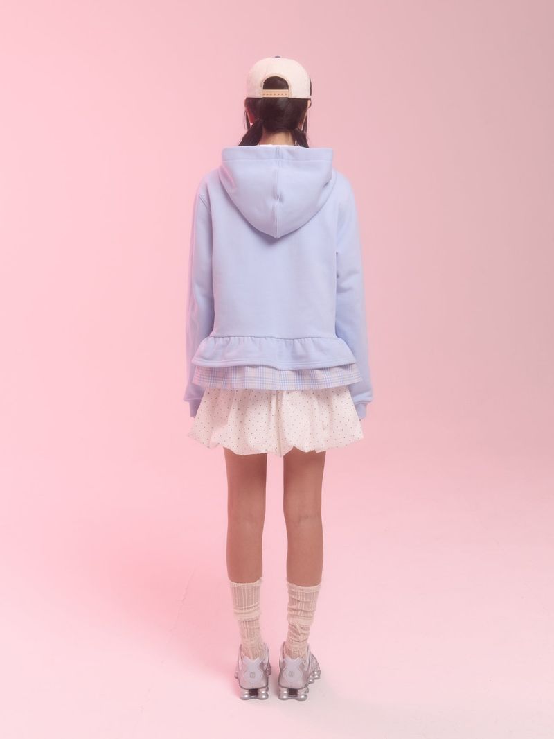  layerd ruffle hoodie_sky blue