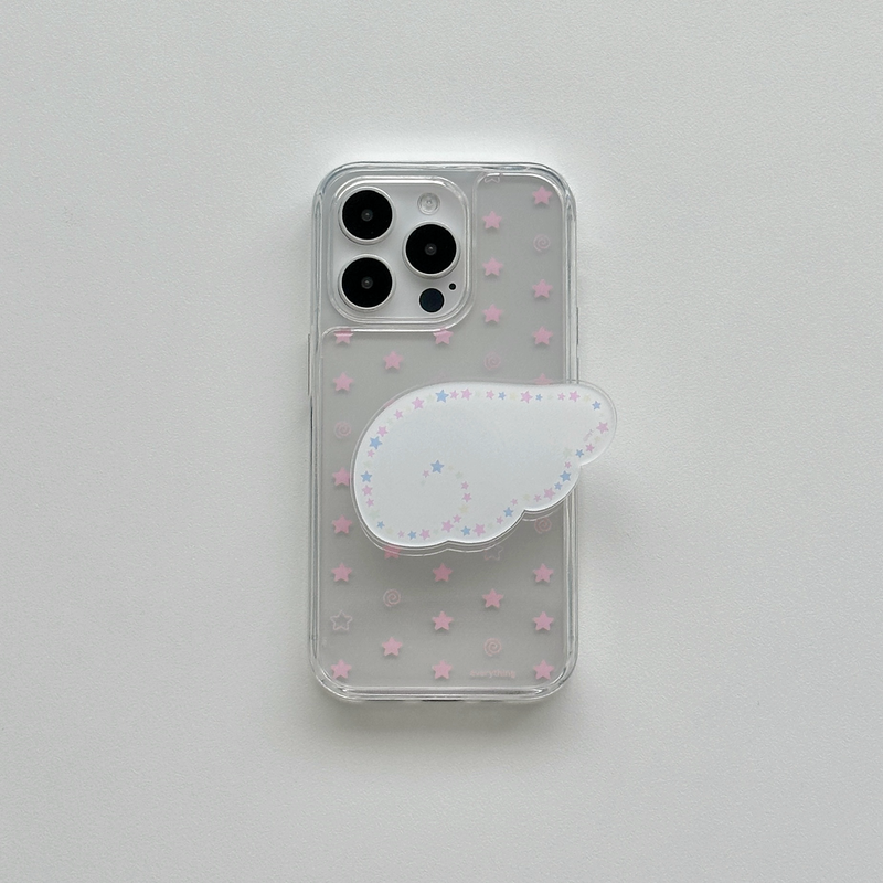[jelly hard] swirl star case - pink