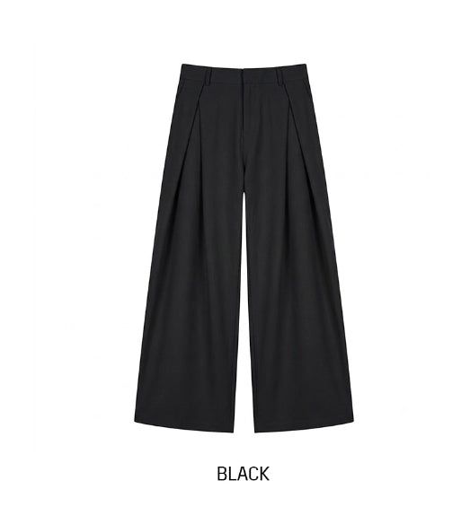 Summer Cooling Deep-Tuck Wide Slacks